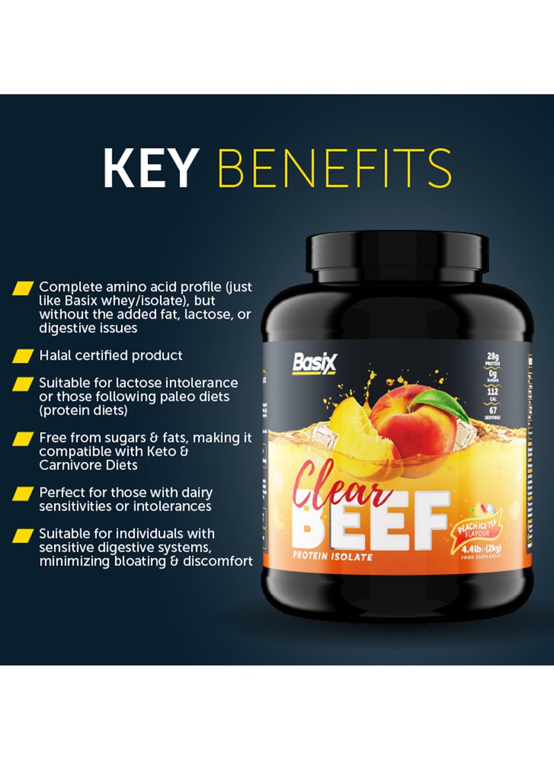 Basix Beef Protein Isolate Peach Ice Tea Flavour 4.4lb  - Image 4