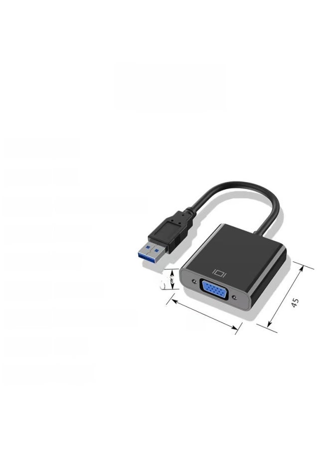 Usb To Vga Converter Computer To Monitor Expansion Screen Adapter Notebook To VGA Exclusive-Color:USB To VGA Black No-drive - Image 5