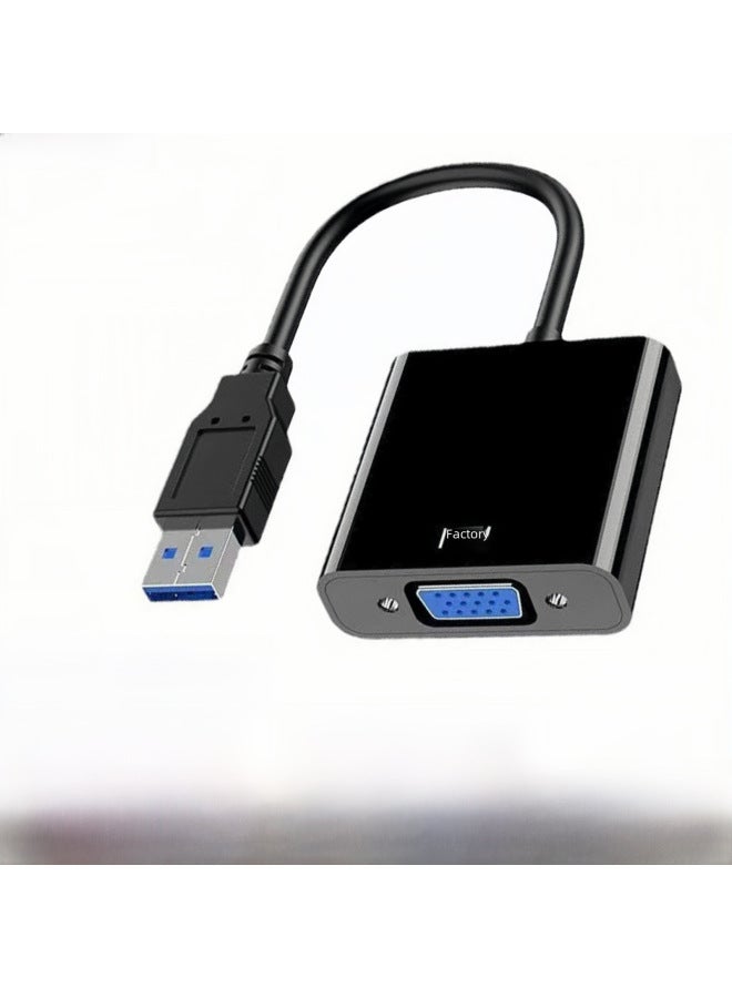 Usb To Vga Converter Computer To Monitor Expansion Screen Adapter Notebook To VGA Exclusive-Color:USB To VGA Black No-drive - Image 2
