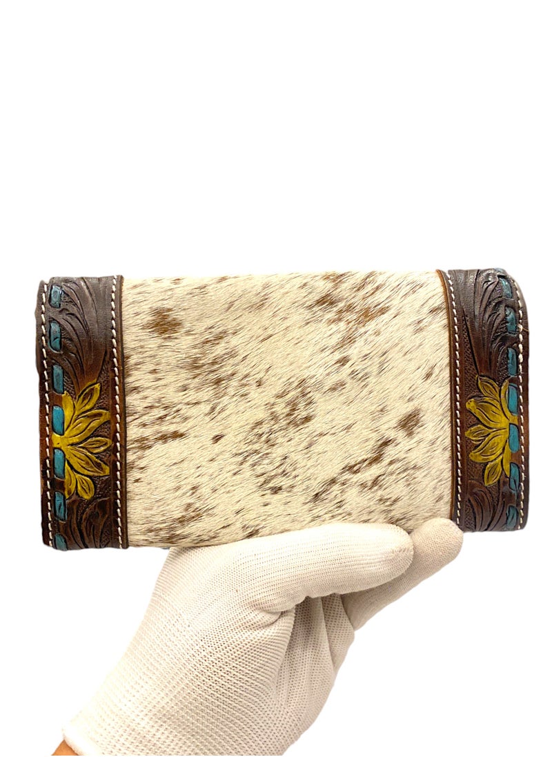 POSHIO® Women Genuine Leather Wallets Hand Made Elegant | Ladies Clutch bag | Tri-Fold ladies Purse (White-Brown) - pzsku/ZFBE15DF7BD096BE170D4Z/45/_/1722924188/a51a48b8-82be-4224-aa30-f8985a58d50d