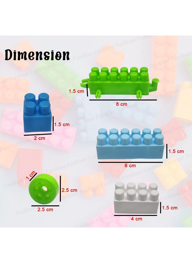FunBlast FunBlast DIY Plastic Building Blocks for Kids Puzzle Games for Kids, Toys for Children Educational & Learning Toy for Kids, Girls & Boys - (250+ Blocks with 38 Wheels) Multicolor (250 pieces)  - Image 2