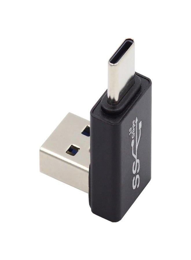 NFHK Up Angled USB3.0 Type A Male to USB 3.1 Type C Male Data 10Gbps Charge Adapter 90 Degree for Laptop Phone - Image 1
