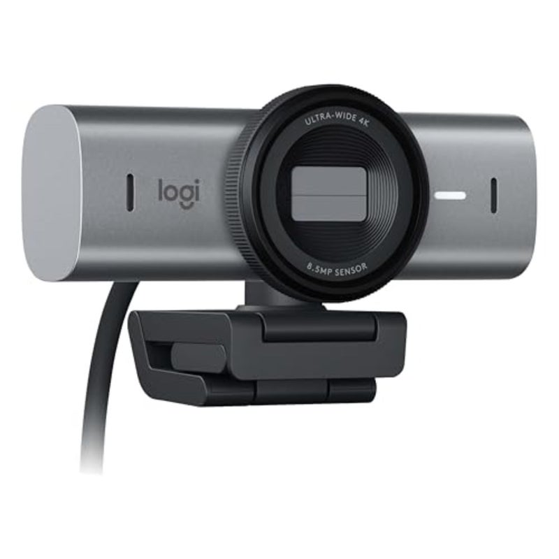 كاميرا ويب MX Brio Ultra HD 4K للتعاون والبث، هيكل أسود من الألومنيوم، وضوح 1080 بكسل/60 إطارًا في الثانية، ميكروفونات مزدوجة لإلغاء الضوضاء، اتصال USB-C، غطاء خصوصية مدمج - Image 2