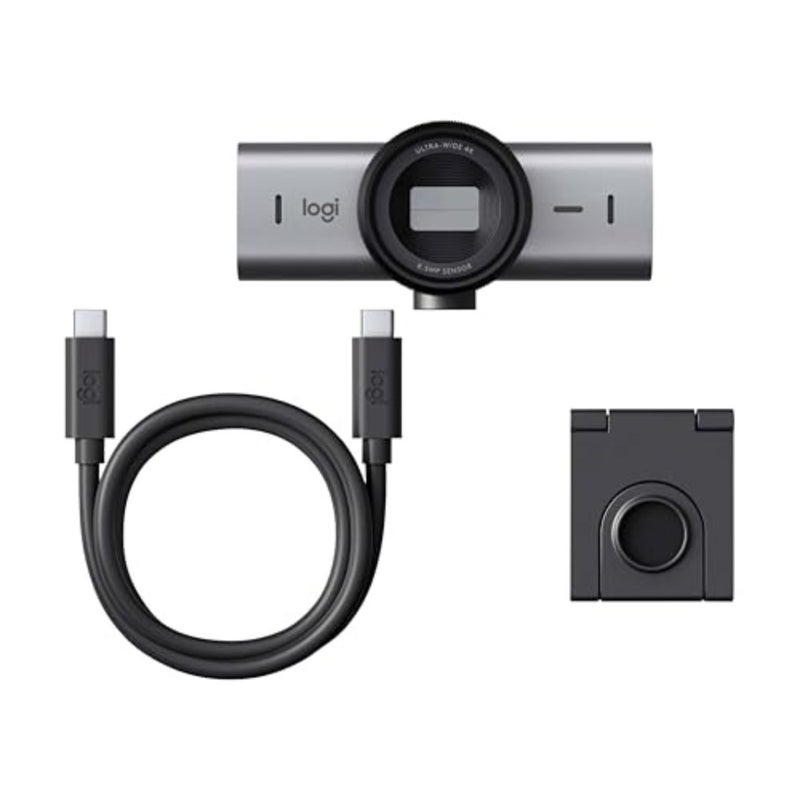 كاميرا ويب MX Brio Ultra HD 4K للتعاون والبث، هيكل أسود من الألومنيوم، وضوح 1080 بكسل/60 إطارًا في الثانية، ميكروفونات مزدوجة لإلغاء الضوضاء، اتصال USB-C، غطاء خصوصية مدمج - Image 3