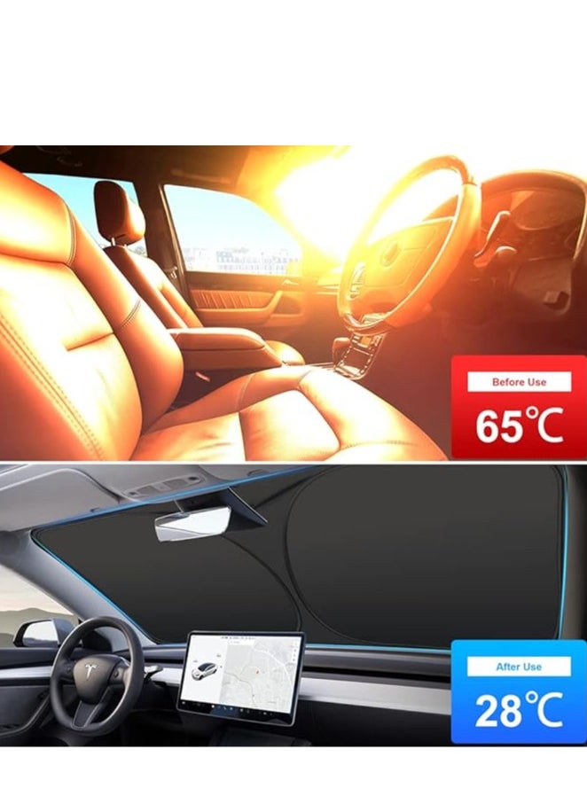 Car Windshield Sun Shade with Storage Pouch The Foldable Sunshade Proven to Block 99.87% UV Rays Sun Heat Protection & Car Interior Cooler Accessories Large Size - pzsku/ZFBE190E3520528717CE7Z/45/_/1725978272/a3d950b9-b0aa-47ea-9732-74a2e70f8520
