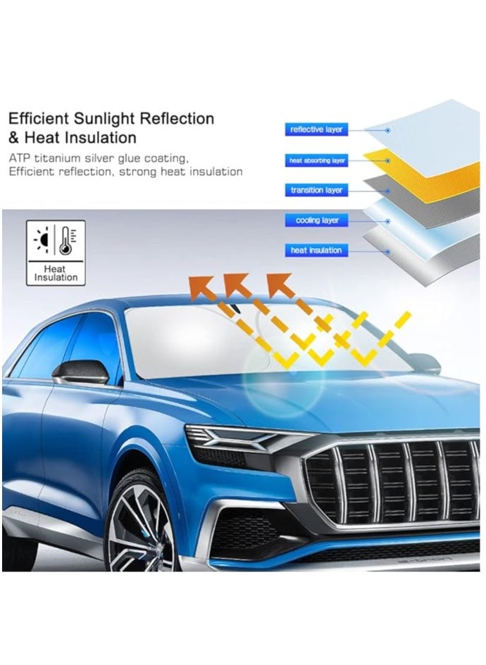Car Windshield Sun Shade with Storage Pouch The Foldable Sunshade Proven to Block 99.87% UV Rays Sun Heat Protection & Car Interior Cooler Accessories Large Size - pzsku/ZFBE190E3520528717CE7Z/45/_/1725978293/99139f86-b77c-4086-8690-4bf78b44fe3a