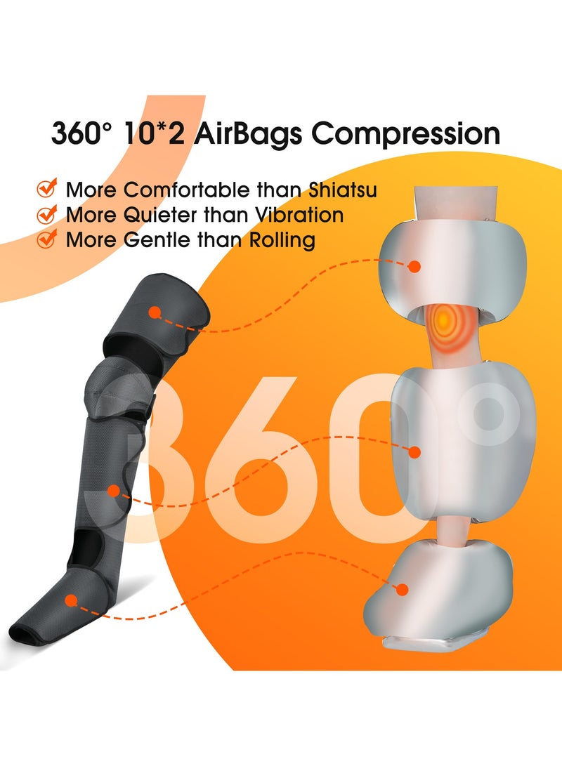 ASIV Leg Massager, Air Compression Thigh, Calf & Foot Massager for Circulation and Pain Relief, Muscles Relaxation, 3 Vibration, 2 Heat Levels, 6 Modes 3 Intensities - Image 4