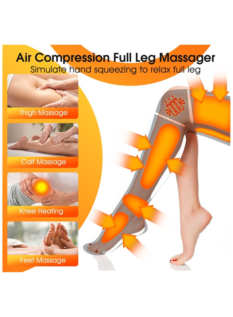 ASIV Leg Massager, Air Compression Thigh, Calf & Foot Massager for Circulation and Pain Relief, Muscles Relaxation, 3 Vibration, 2 Heat Levels, 6 Modes 3 Intensities - Image 5