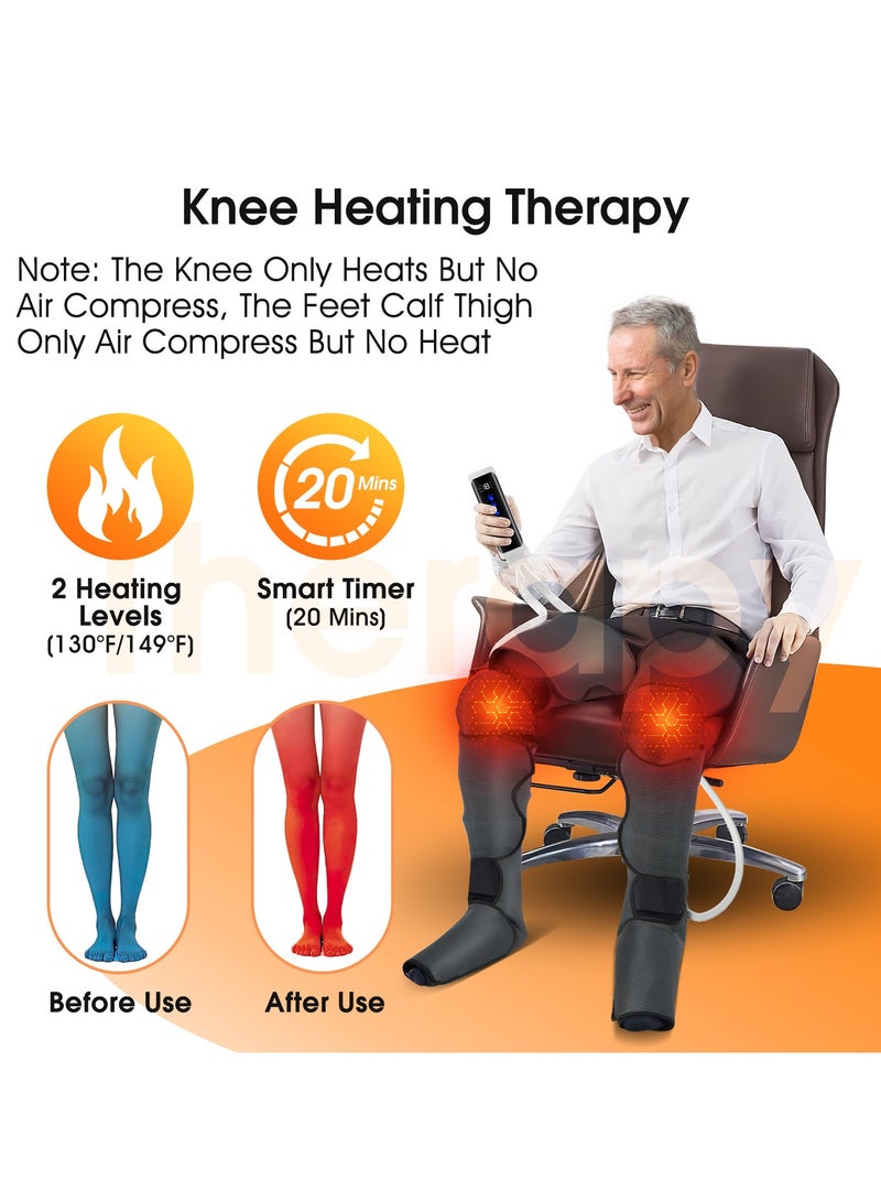 ASIV Leg Massager, Air Compression Thigh, Calf & Foot Massager for Circulation and Pain Relief, Muscles Relaxation, 3 Vibration, 2 Heat Levels, 6 Modes 3 Intensities - Image 3