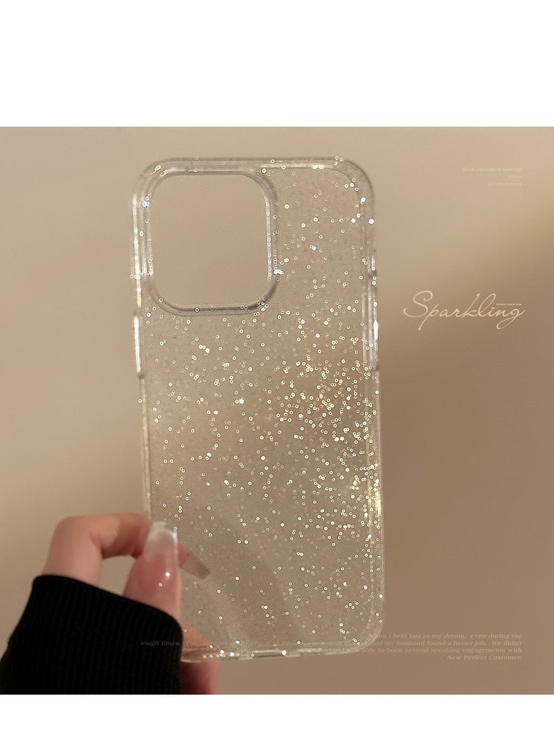 iPhone 16 Pro Transparent Glitter Case – Customizable TPU Soft Shell, Shockproof & Anti-Fingerprint  - Image 2