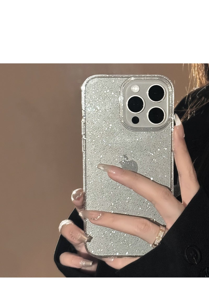 iPhone 16 Pro Transparent Glitter Case – Customizable TPU Soft Shell, Shockproof & Anti-Fingerprint  - Image 3