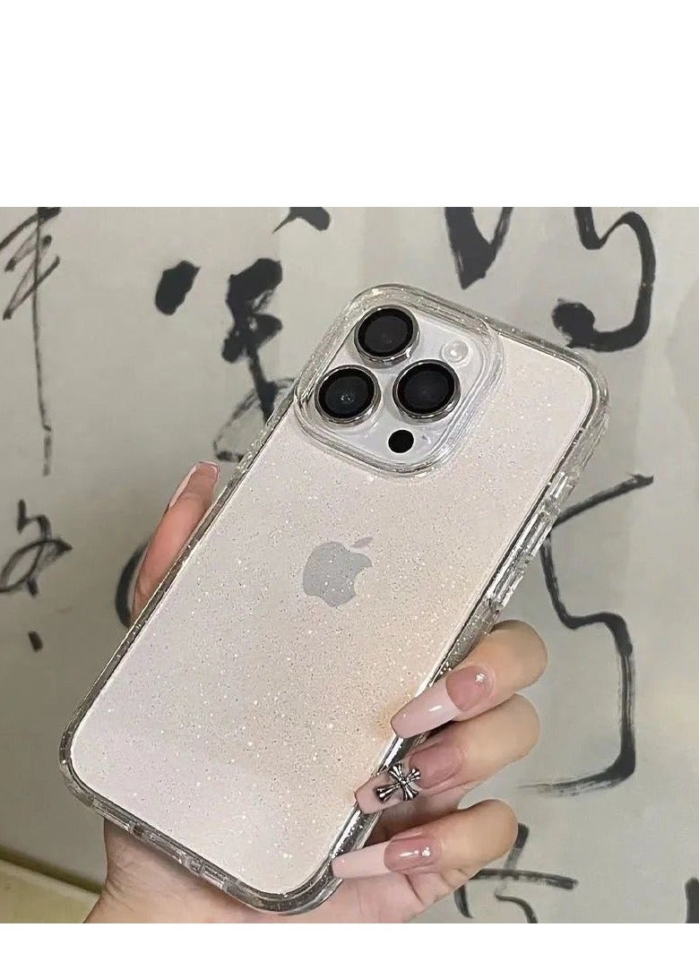 iPhone 16 Pro Transparent Glitter Case – Customizable TPU Soft Shell, Shockproof & Anti-Fingerprint  - Image 4