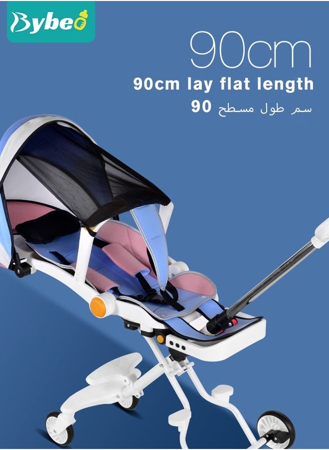 Bybeo Baby Lightweight Strollers for Toddlers Kids, 2-in-1 Infant Portable Travel Stroller With Compact Design, Sun Canopy, Adjustable Handles, 5 Point Safety Harness and More  - Image 2