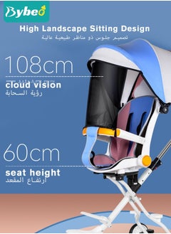 Bybeo Baby Lightweight Strollers for Toddlers Kids, 2-in-1 Infant Portable Travel Stroller With Compact Design, Sun Canopy, Adjustable Handles, 5 Point Safety Harness and More  - Image 3