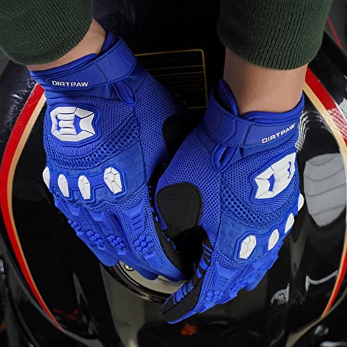 Seibertron Youth Dirtpaw Unisex MX ATV MTB Racing Gloves - Full Finger Touchscreen Glove for Bicycle Cycling Mountain Biking Motorcycle and Motocross Blue M - Image 5