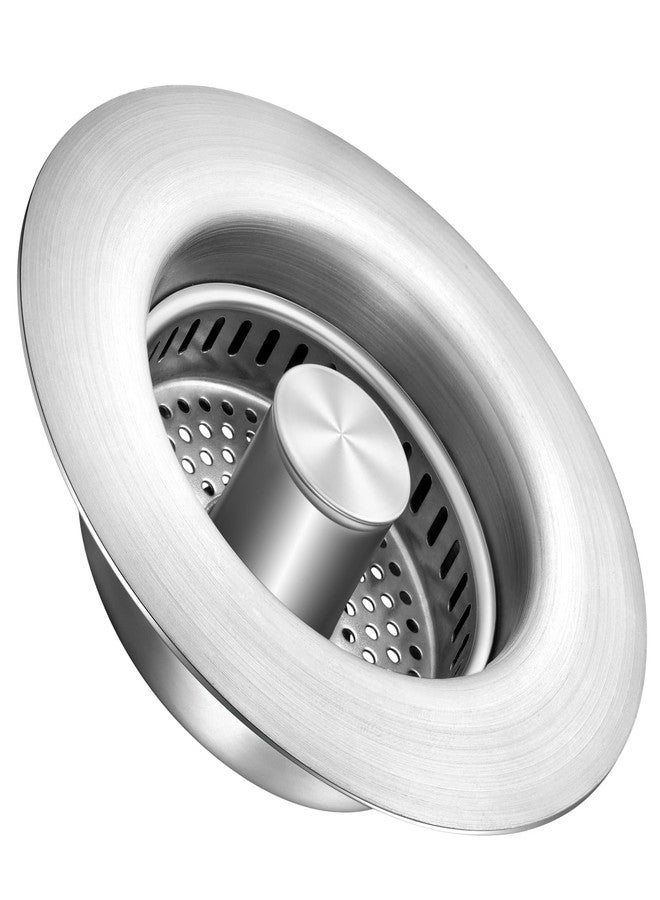 ENRUNEST 2025 Upgraded 3 in 1 Kitchen Sink Drain Strainer&Sink Stopper,Stainless Steel Pop up Sink Drain Strainer,Anti-Clogging Basket Strainer,High Durability with Brass Core,Fit 3-1/2",Chrome - Image 1