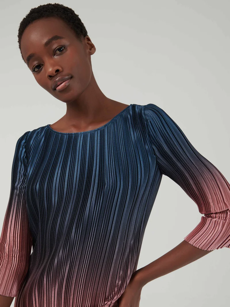 leem Ombre Pleated Dress