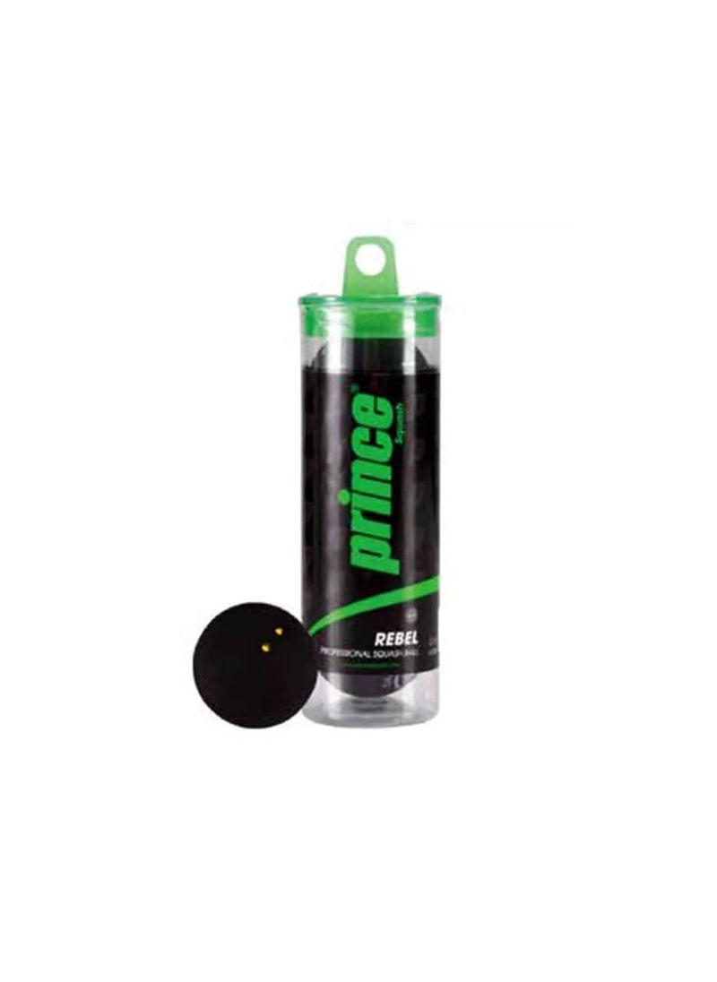 Prince Squash Balls Rebel Double Yellow 3B Tube  - Image 2