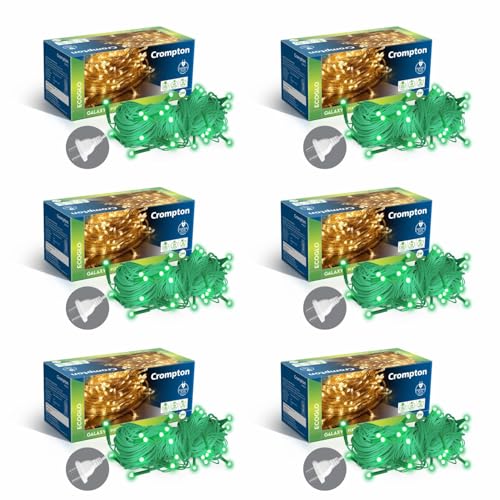 Crompton Galaxy Pixel Light | Festive Ladi Lights | 10 Meter | 48 LEDs | Green | Pack of 6 | Direct 2-pin Plug | BIS Safe Wire | for Home Decoration, Diwali, Festival, Birthday, Marriage - Image 1