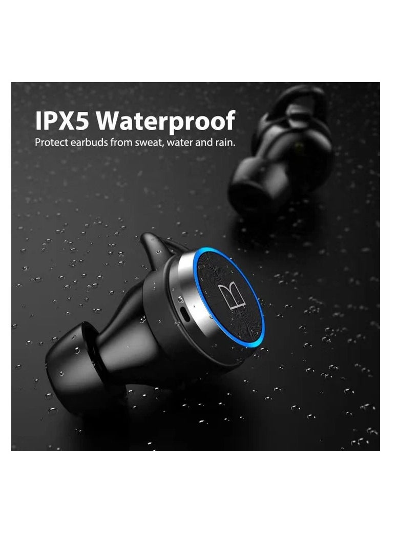 Monster Clarity 101 AirLinks Wireless Earbuds, Bluetooth  In-Ear Headphones with Charging Case, IPX5 Waterproof Sports Stereo Earphones with Deep Bass Sound & Built-in Mic, Black  - Image 4