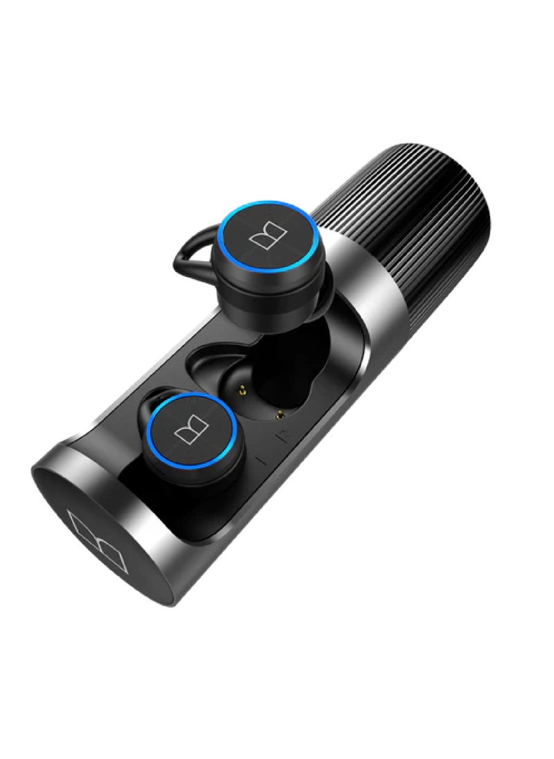 Monster Clarity 101 AirLinks Wireless Earbuds, Bluetooth  In-Ear Headphones with Charging Case, IPX5 Waterproof Sports Stereo Earphones with Deep Bass Sound & Built-in Mic, Black  - Image 2