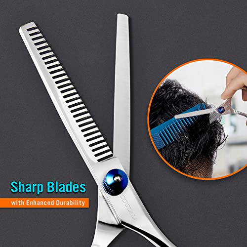 COOLALA Stainless Steel Hair Cutting Scissors Thinning Shears 6.5 Inch Professional Salon Barber Haircut Scissors Family Use for Man Woman Adults Kids - Image 4