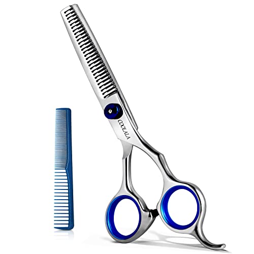 COOLALA Stainless Steel Hair Cutting Scissors Thinning Shears 6.5 Inch Professional Salon Barber Haircut Scissors Family Use for Man Woman Adults Kids - Image 1
