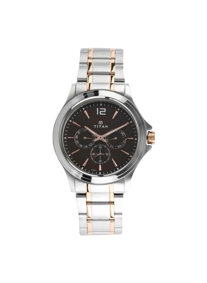 TITAN Men Analog Round Shape Stainless Steel Wrist Watch - 1698KM01 - 49 Mm - Image 1