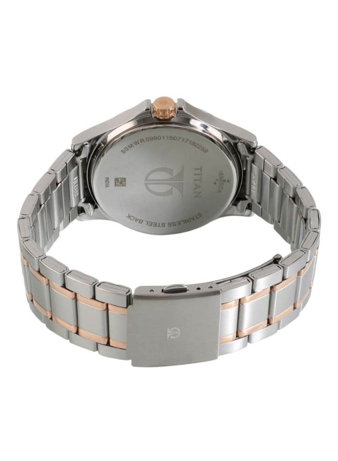 TITAN Men Analog Round Shape Stainless Steel Wrist Watch - 1698KM01 - 49 Mm - Image 4