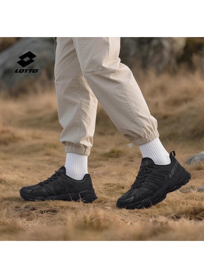 Lotto Men's Hiking Shoes, Autumn Leather Outdoor Sports Shoes, Non-slip Wear-resistant Trail Hiking Shoes For Men, Black, Size 42 - Image 3
