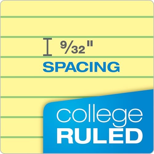 Ampad Evidence Pad, Dual College Ruled, Size 8.5 x 11.75 Inches, Canary Paper, 100 Sheets Per Pad (20-223) - Image 4