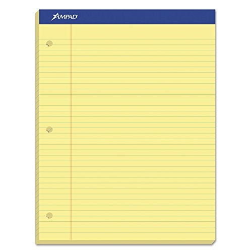 Ampad Evidence Pad, Dual College Ruled, Size 8.5 x 11.75 Inches, Canary Paper, 100 Sheets Per Pad (20-223) - Image 1