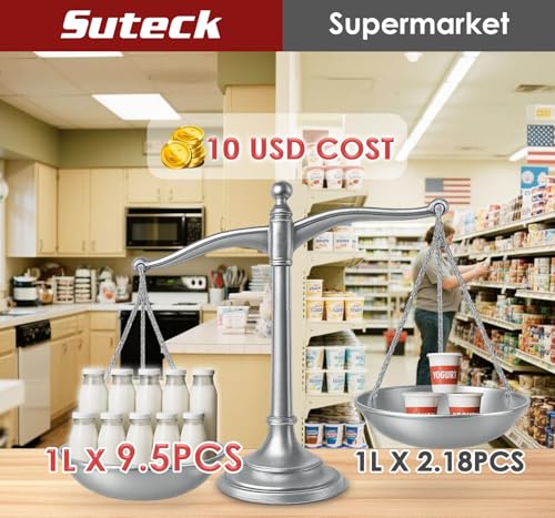 Suteck Yogurt Maker - Stainless Steel Yogurt Makers with Adjustable Time & Temp Control，Automatic Shut-Off & Constant Temper for Homemade Greek, Probiotic Yogurt, BPA-Free 8 Glass Jars (48 oz), Black - Image 5