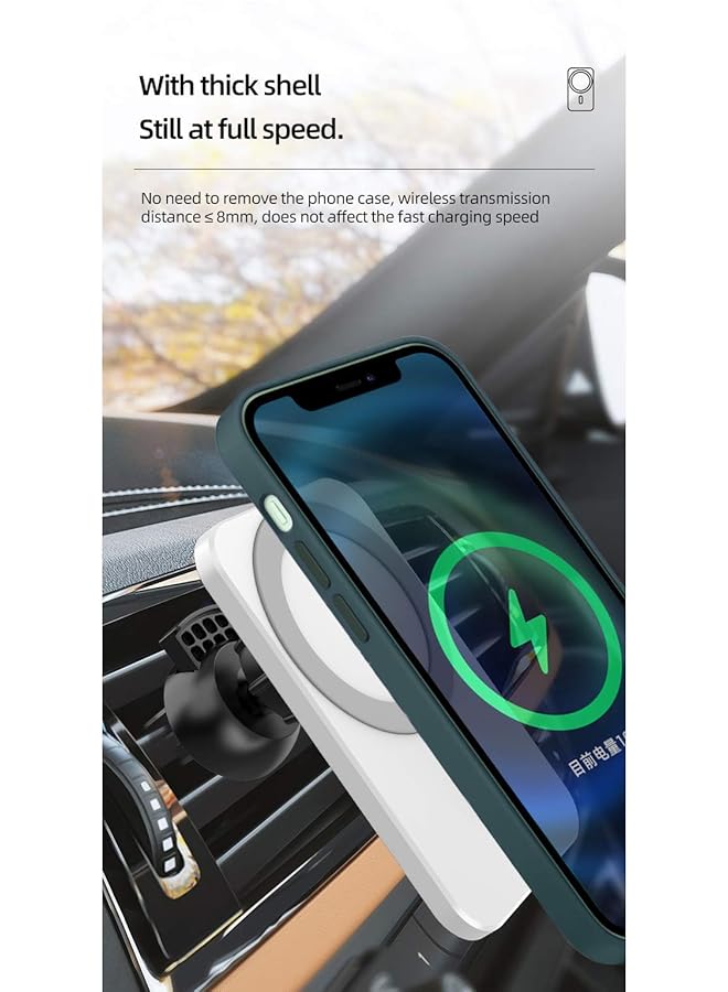 Generic 15W Magnetic Wireless Car Charger Holder For Iphone 12/12 Mini/12 Pro/12 Pro Max, Magsafe Fast Charging Airvent Mount Mobile Phone Holder (Black)  - Image 4