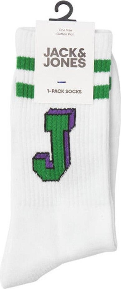 Jack Jones 12250749 Jacsingle J Tennis Sock Sn White-Green - Image 2