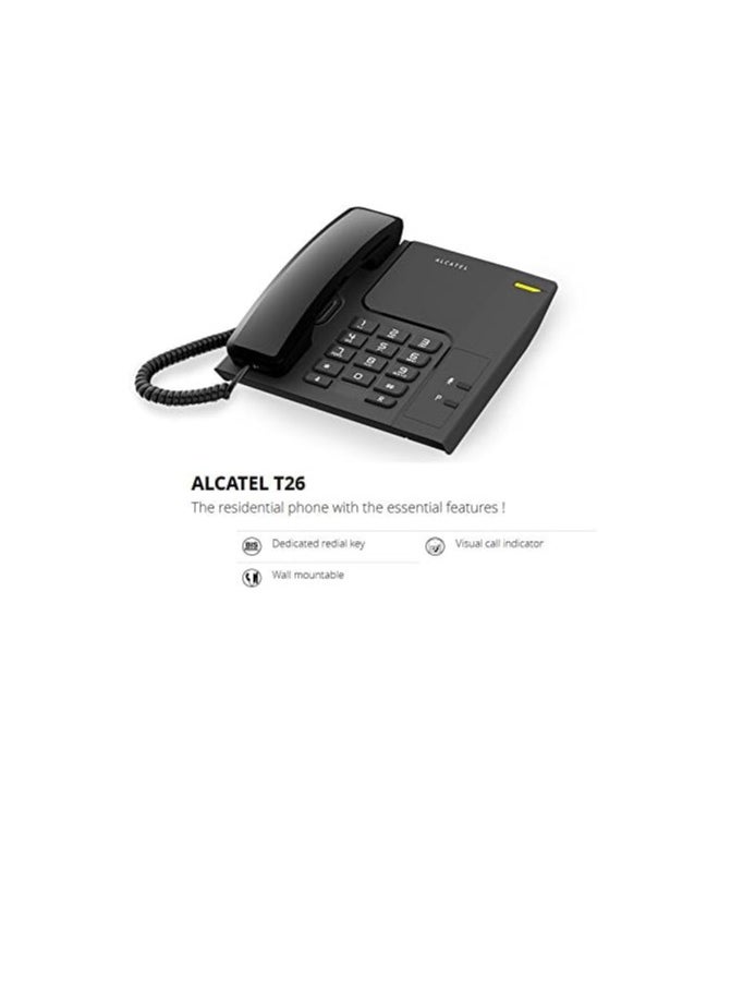Alcatel Alcatel T26 Corded Telephone - Black  - Image 2