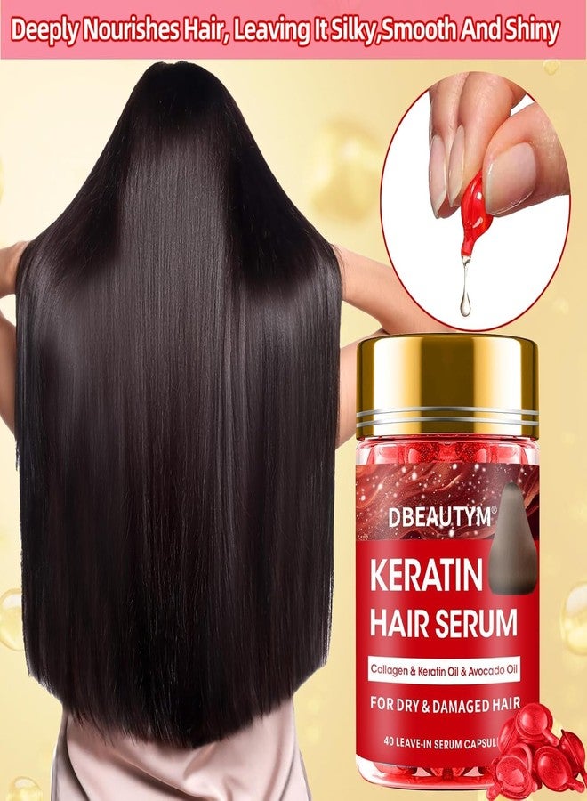 MZANK Batana Oil for Hair Growth & Keratin Hair Treatment Serum,Batana Hair Mask for Damaged Hair and Growth,40 Capsules Leave-in Hair Oil Anti Frizz Hair Conditioner Serum - Image 4