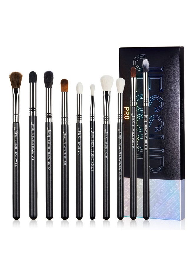Jessup Eyeshadow Brush Set Professional Eye Blending Brushes For Lid Small Fluffy Soft Eye Brushes 10Pcs T331  - Image 1