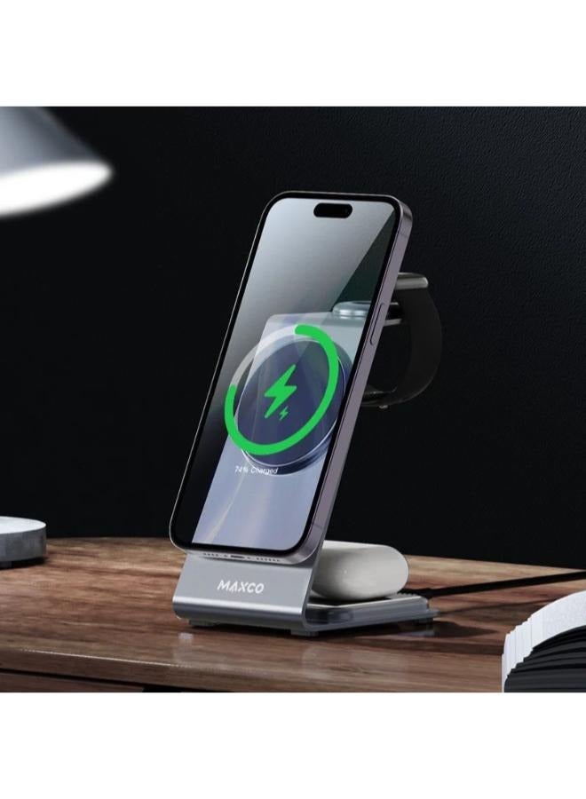 Maxco 3 in 1 Multi-Function Wireless Charger 15W MW05 - Image 2