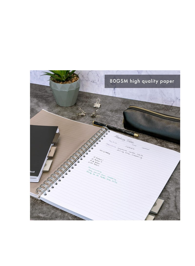 Pukka Pad, A4 Executive Project Notebook 3-Pack - 29.7 x 21cm - Wirebound Notebook with 8mm Feint Ruled Lines on 80GSM Paper - Includes 5 Repositionable Dividers with Storage Pockets - 250 Pages - Image 5