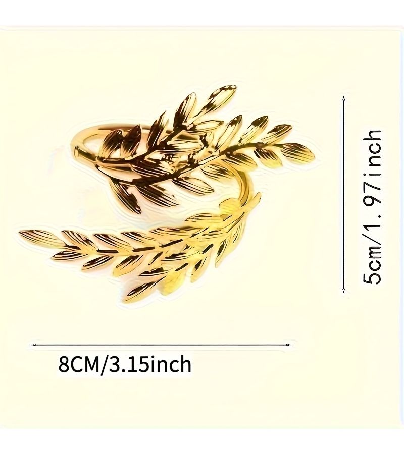 4pcs Wheat Ear Metal Napkin Rings Elegant Holders for Restaurants - Image 5