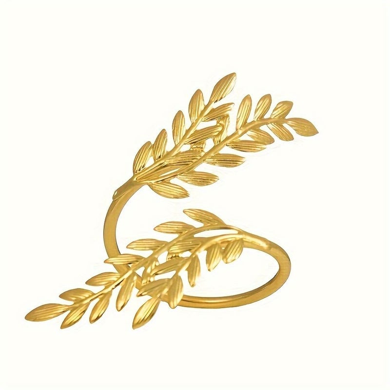4pcs Wheat Ear Metal Napkin Rings Elegant Holders for Restaurants - Image 3