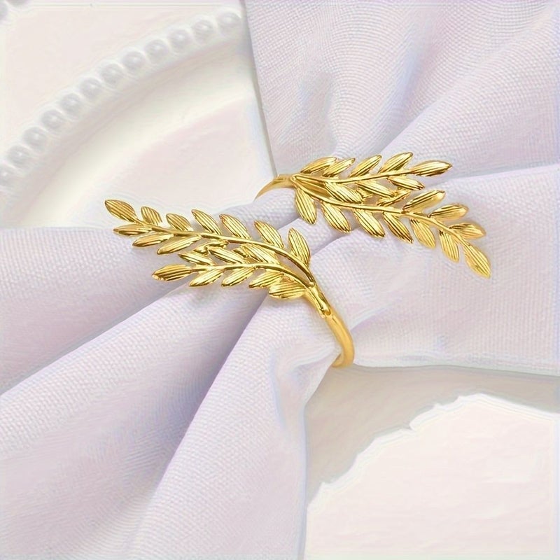 4pcs Wheat Ear Metal Napkin Rings Elegant Holders for Restaurants - Image 4