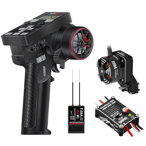 GOUP RC جهاز إرسال RC GOUPRC للسباقات 8 قنوات 24GHz ومستقبل مع محرك 2204 2400KV بدون فرش ESC 30A لسيارة SCX24 RC كراولر أكسيال 124 كراولر سوداء - Image 1