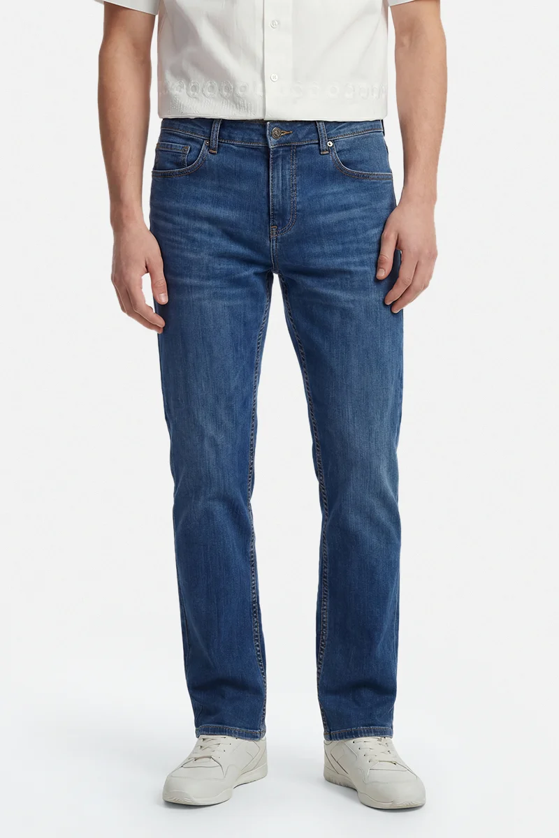 SNITCH Indigo Solid Slim Fit Casual Jeans