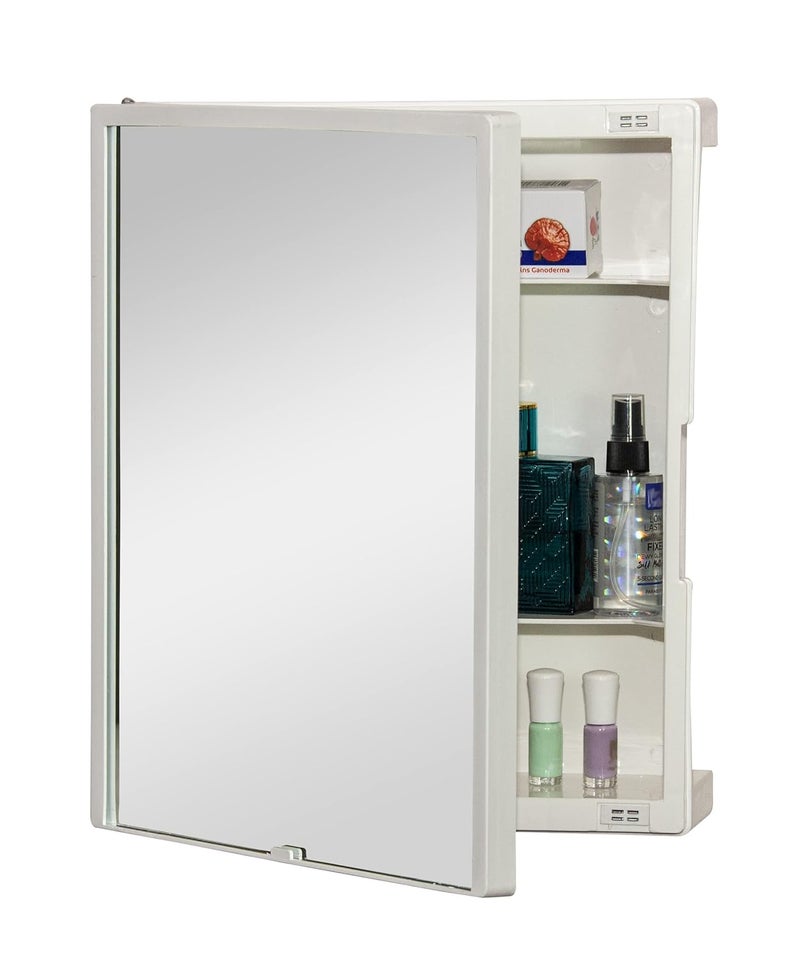 CIPLA PLAST CIPLAPLAST New Rich Look Bathroom Organizer Cabinet Mirror with Shelf 4 Shelves Storage Organizer Wall Mounted Cabinet White BRC931 - Image 1