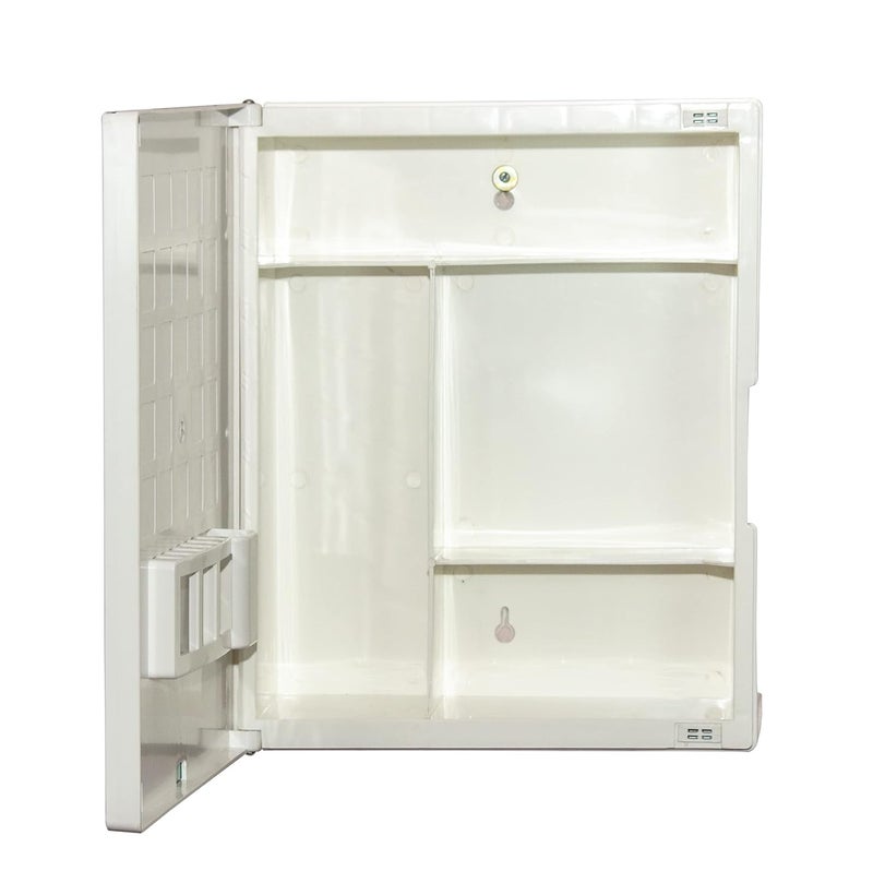 CIPLA PLAST CIPLAPLAST New Rich Look Bathroom Organizer Cabinet Mirror with Shelf 4 Shelves Storage Organizer Wall Mounted Cabinet White BRC931 - Image 4