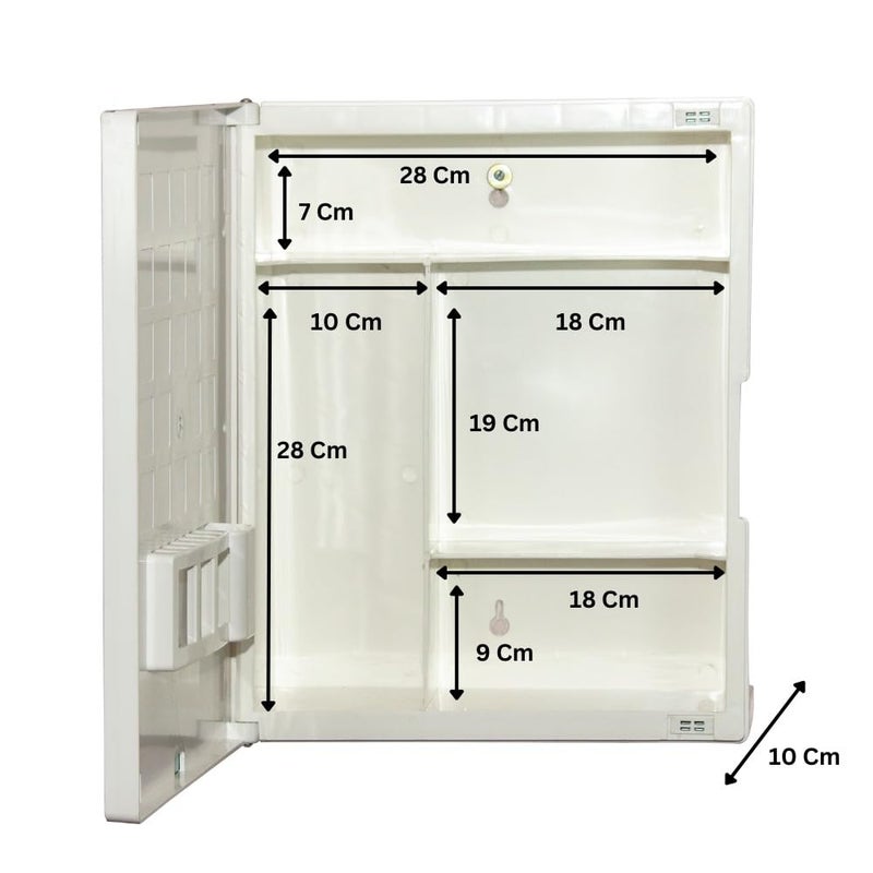 CIPLA PLAST CIPLAPLAST New Rich Look Bathroom Organizer Cabinet Mirror with Shelf 4 Shelves Storage Organizer Wall Mounted Cabinet White BRC931 - Image 2