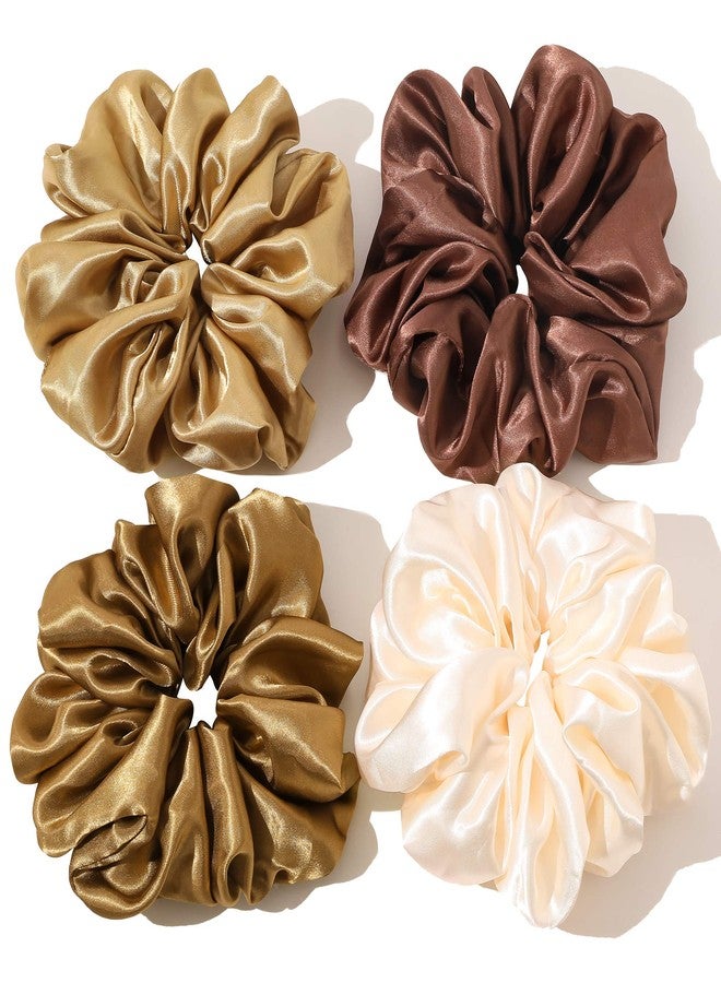 Ivyu Scrunchies Hair Ties for Women - Big Silk Satin Scrunchie Exra Large Jumbo Gaint Oversized Cute Scrunchy for Curl Thick Hair Ligas Para el Cabello De Mujer Decorations Hair Accessories Gift for Girls - Image 1