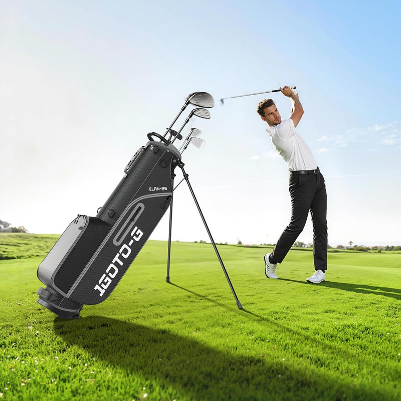 1GoTo-G 7 Pieces Golf Clubs Set for Men - Complete Mens Golf Clubs Full Set Left Handed Includes Stand Bag with Rain Hood, 1# Driver, 5# Hybrid, 7# PW# Irons and Putter - Image 2